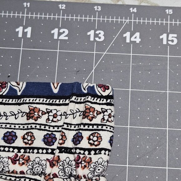 Bohemian Gypsie Hippie Midi Skirt Red Blue Floral Stripe Stretchy Women's Med - Picture 7 of 15